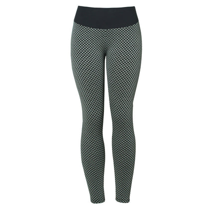 Women’s Seamless Plaid Yoga Leggings – High Waist Breathable Fitness Pants with Lycra Stretch