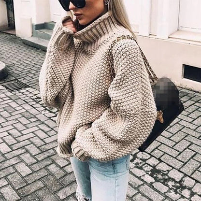 Women’s Oversized Chunky Knit Turtleneck Jumper