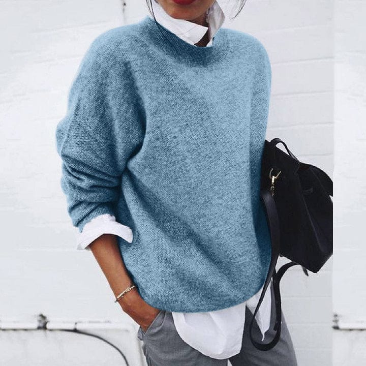 Women’s Round Neck Knit Jumper with Soft Fabric Relaxed Fit
