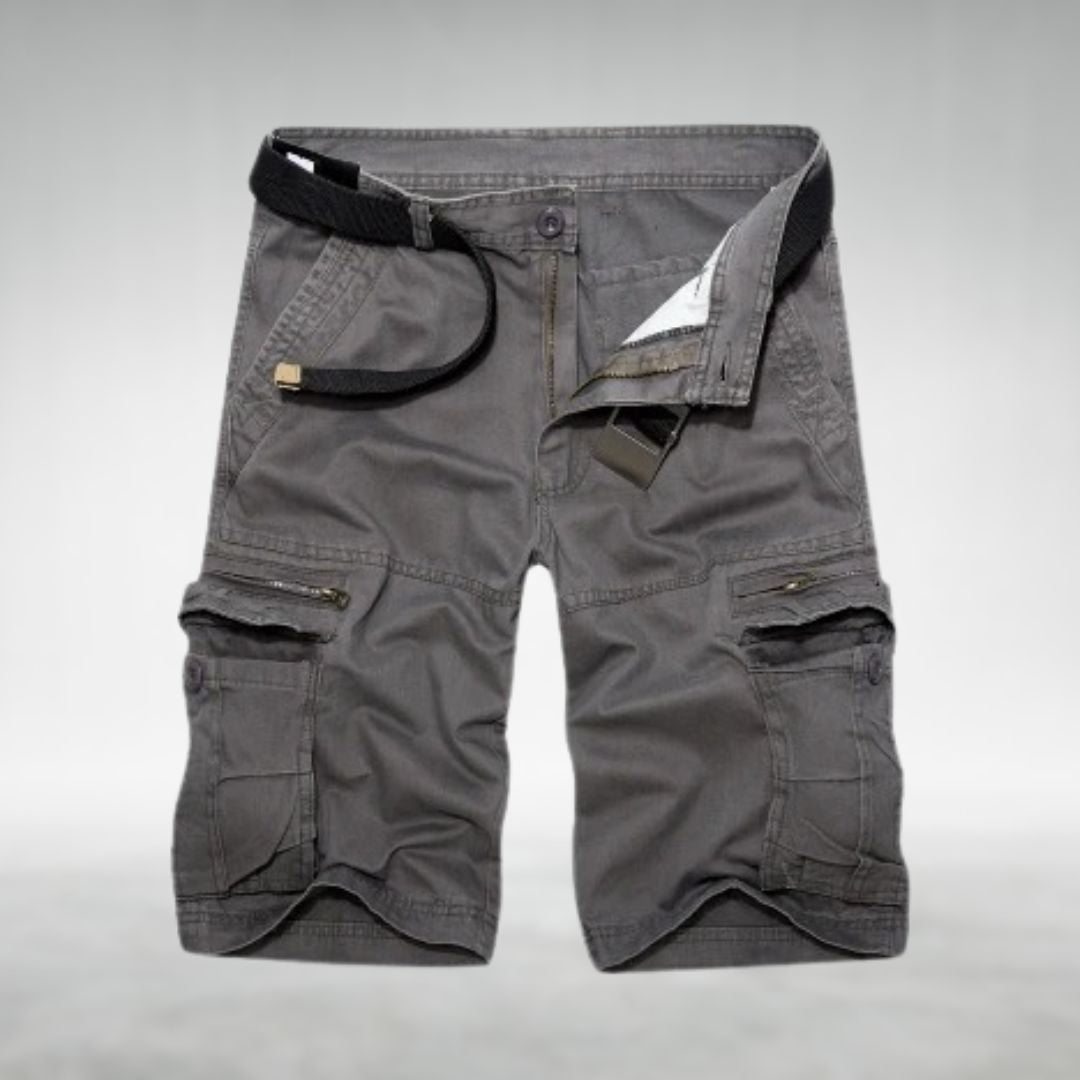 Men's Utility Cargo Shorts with Belt and Multiple Pockets