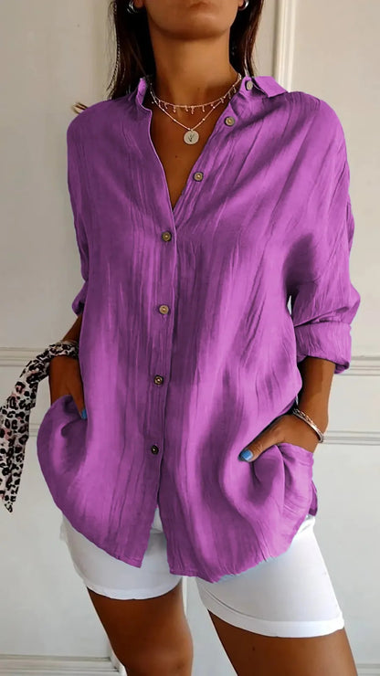Women's Casual Button-Down Long Sleeve Shirt