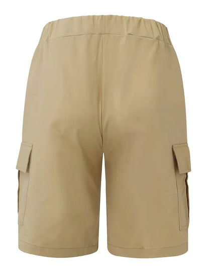 Men's Slim Cargo Shorts with Drawstring Waist and Utility Pockets