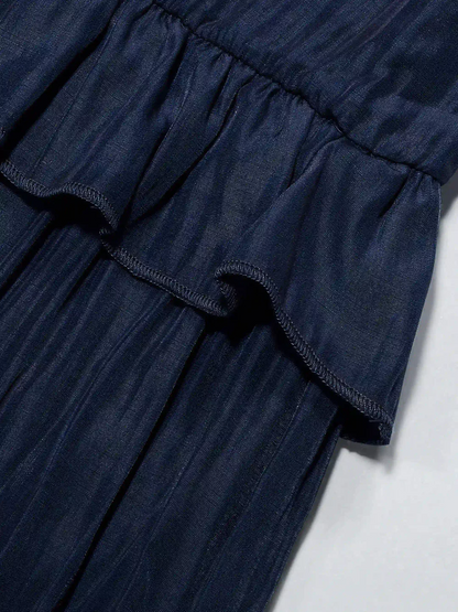 Women's Sleeveless Maxi Dress with Ruffled Skirt