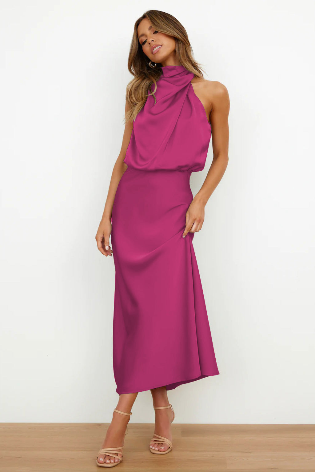 Women's Elegant Halter Neck Maxi Dress