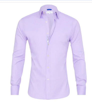 Men’s Elastic Stretch Non-Iron Business Shirt – Wrinkle-Resistant & Slim Fit