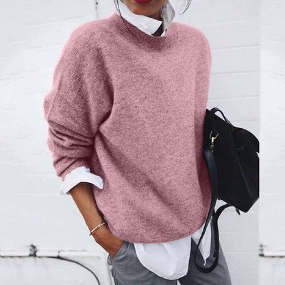 Women’s Round Neck Knit Jumper with Soft Fabric Relaxed Fit