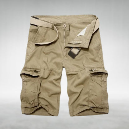 Men's Utility Cargo Shorts with Belt and Multiple Pockets