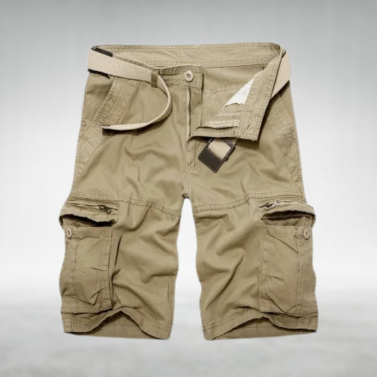 Men's Utility Cargo Shorts with Belt and Multiple Pockets