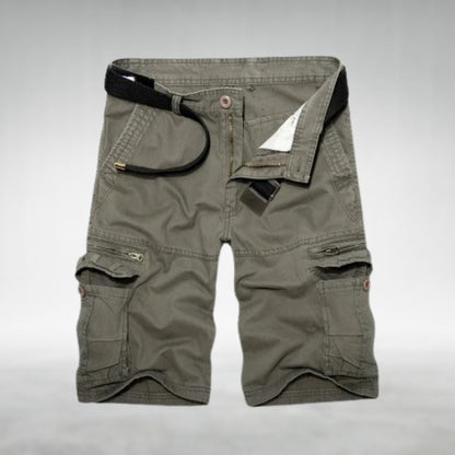 Men's Utility Cargo Shorts with Belt and Multiple Pockets