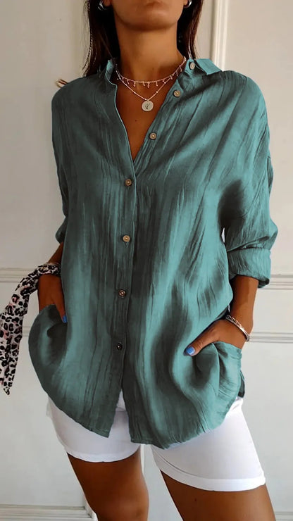 Women's Casual Button-Down Long Sleeve Shirt