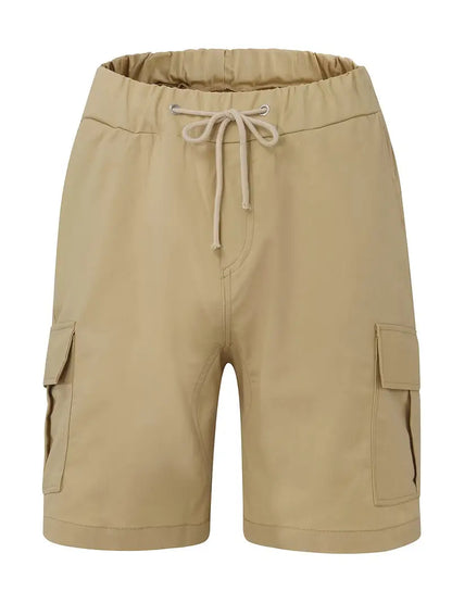 Men's Slim Cargo Shorts with Drawstring Waist and Utility Pockets