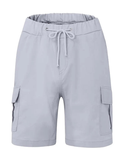 Men's Slim Cargo Shorts with Drawstring Waist and Utility Pockets