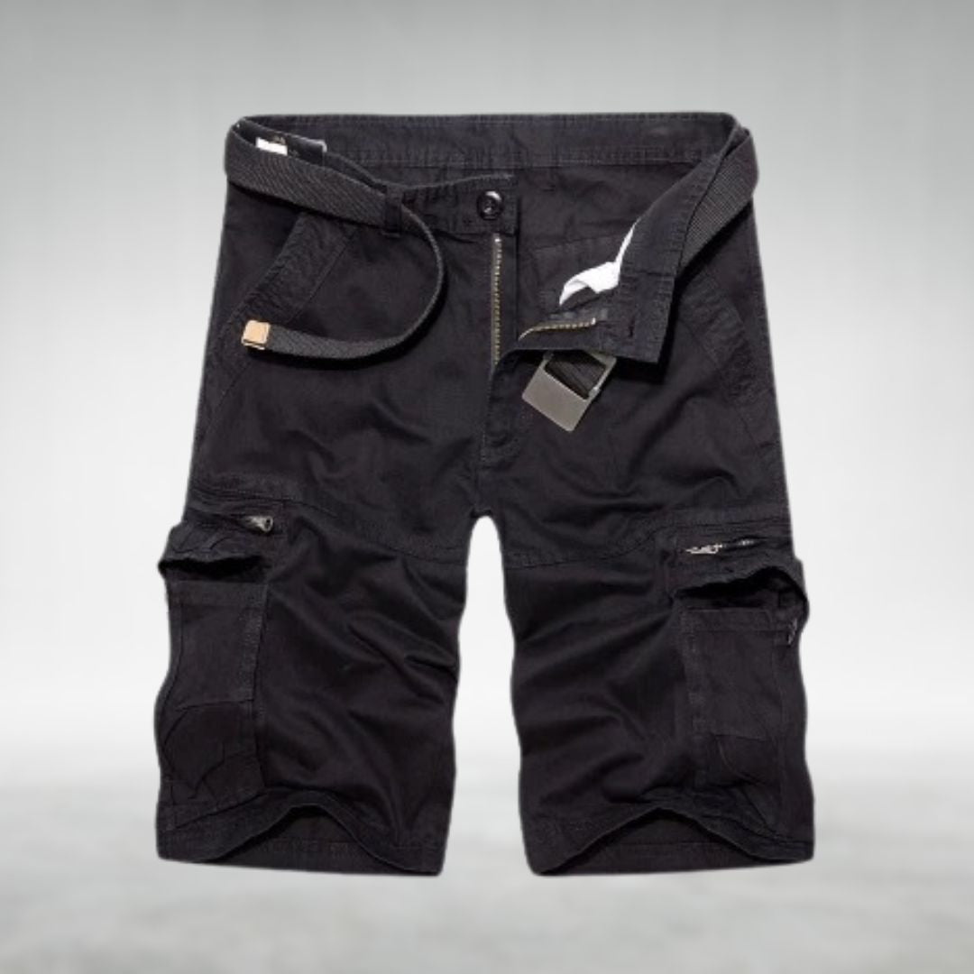 Men's Utility Cargo Shorts with Belt and Multiple Pockets