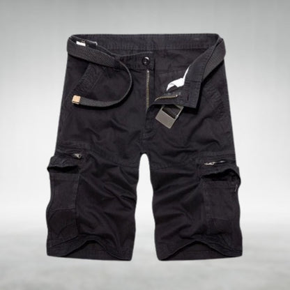 Men's Utility Cargo Shorts with Belt and Multiple Pockets