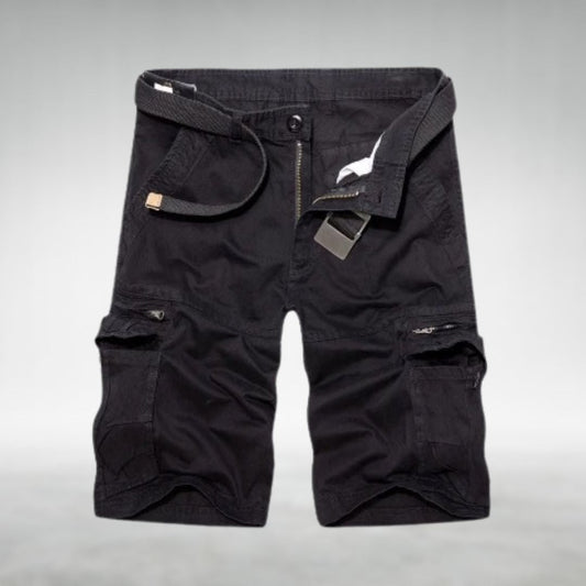 Men's Utility Cargo Shorts with Belt and Multiple Pockets