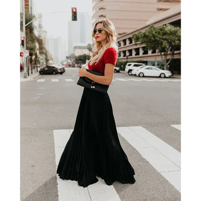 Women's Stylish Pleated Maxi Skirt