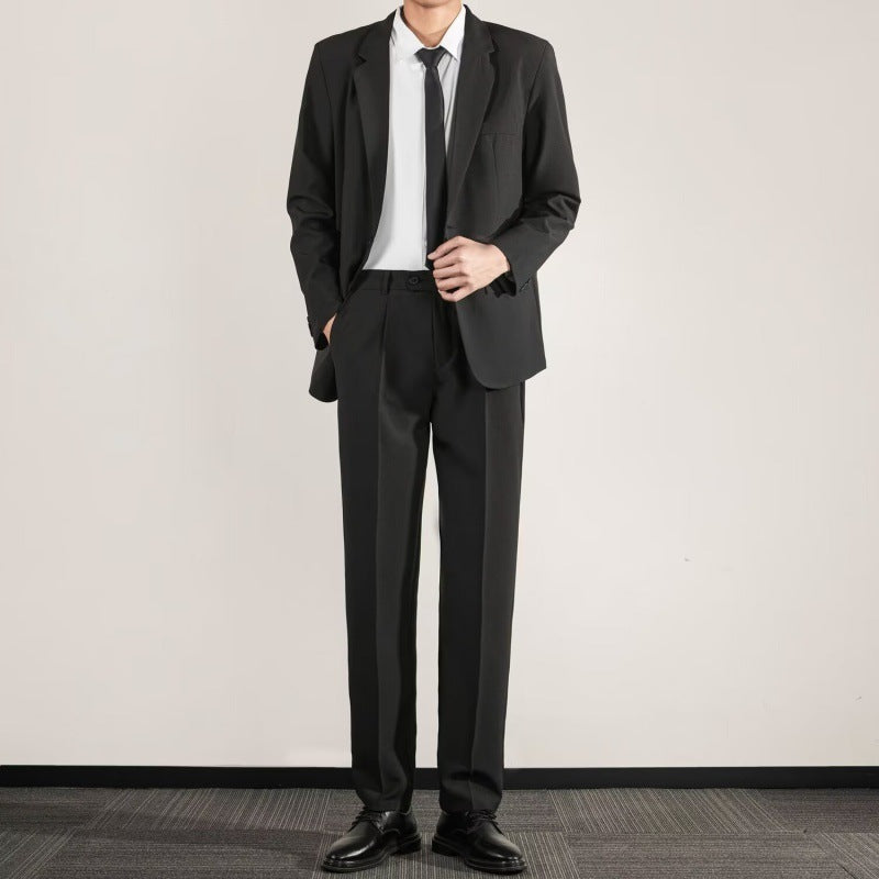 Premium Textured Grace Suit: High-End Slim Fit Trousers & Coat