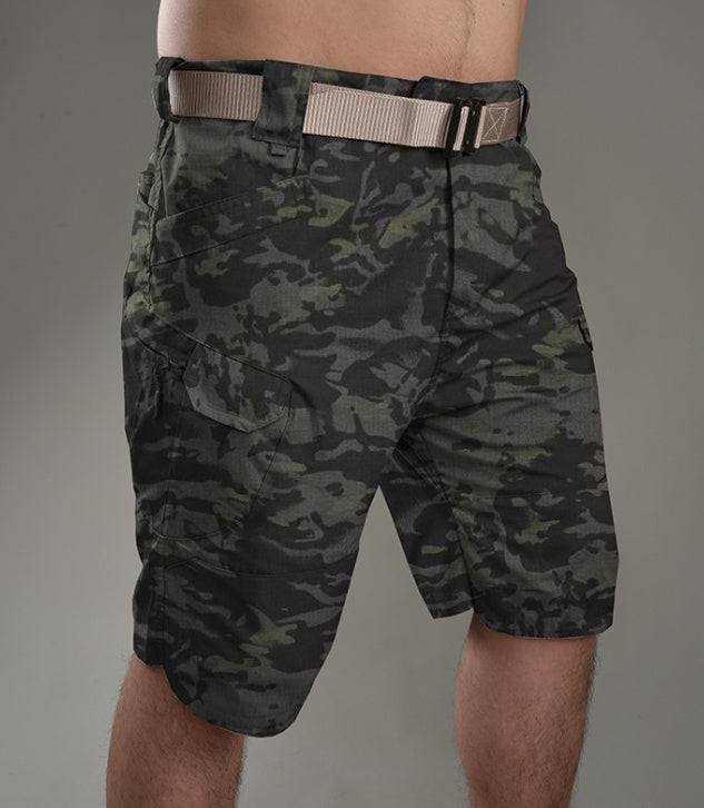 Men's Tactical Cargo Shorts with Multiple Pockets and Belt