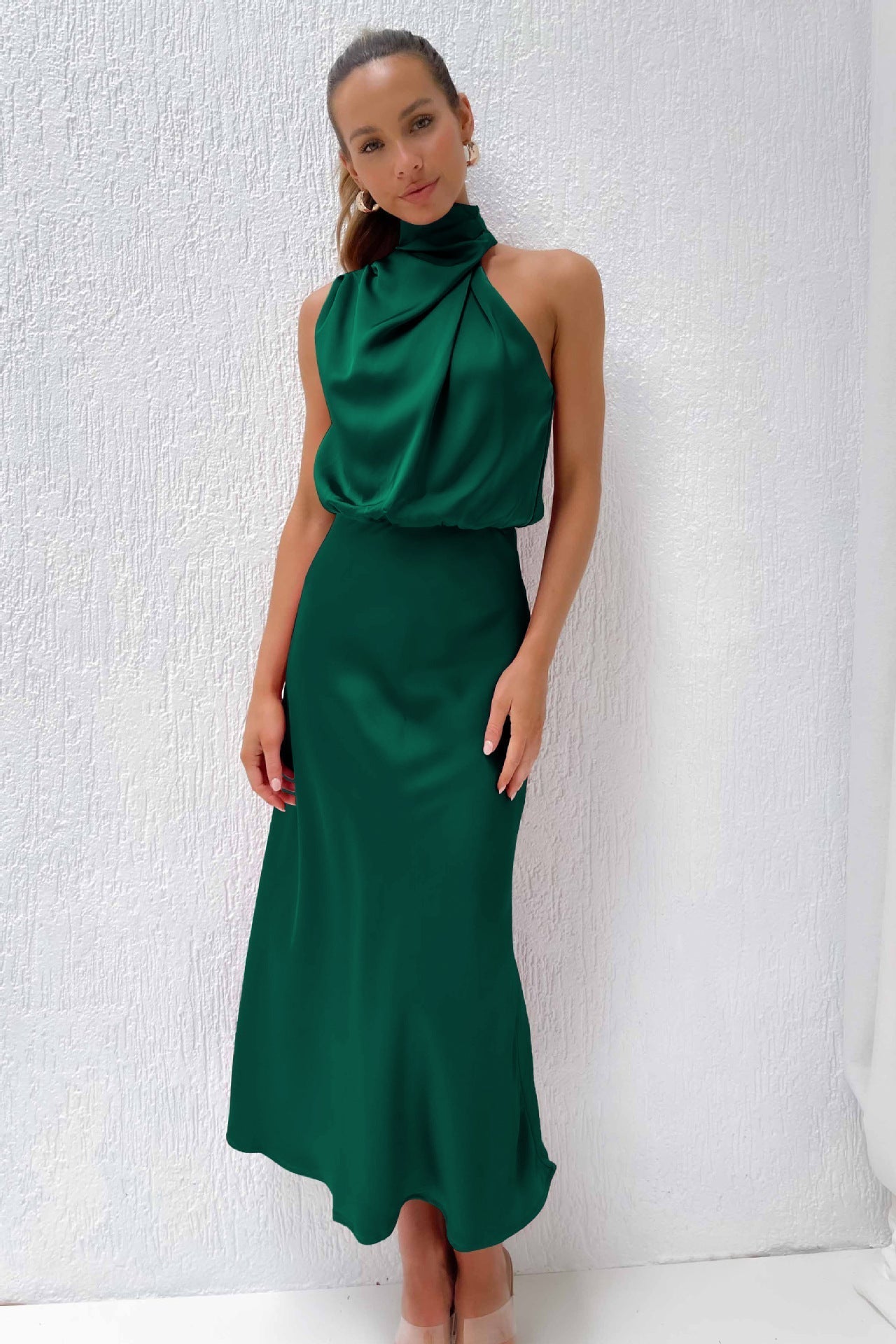 Women's Elegant Halter Neck Maxi Dress