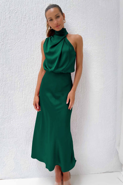 Women's Elegant Halter Neck Maxi Dress