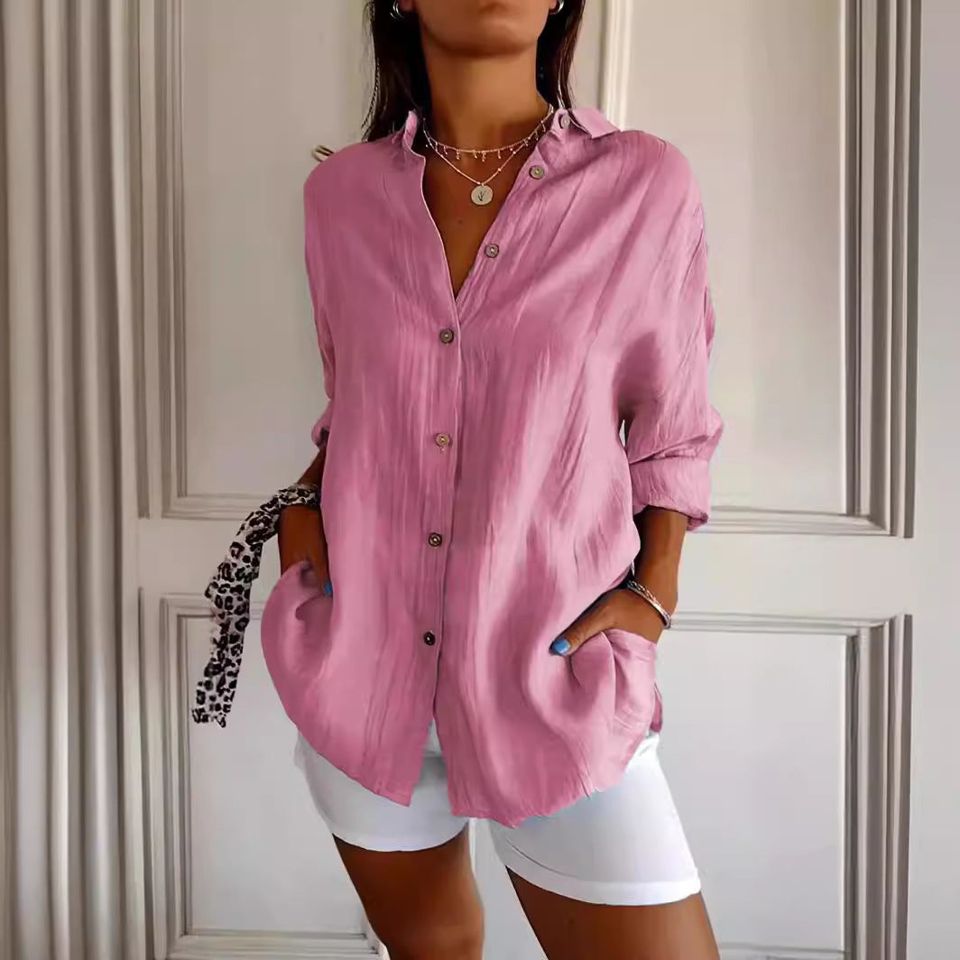 Women's Casual Button-Down Long Sleeve Shirt