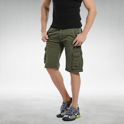 Men's Utility Cargo Shorts with Belt and Multiple Pockets