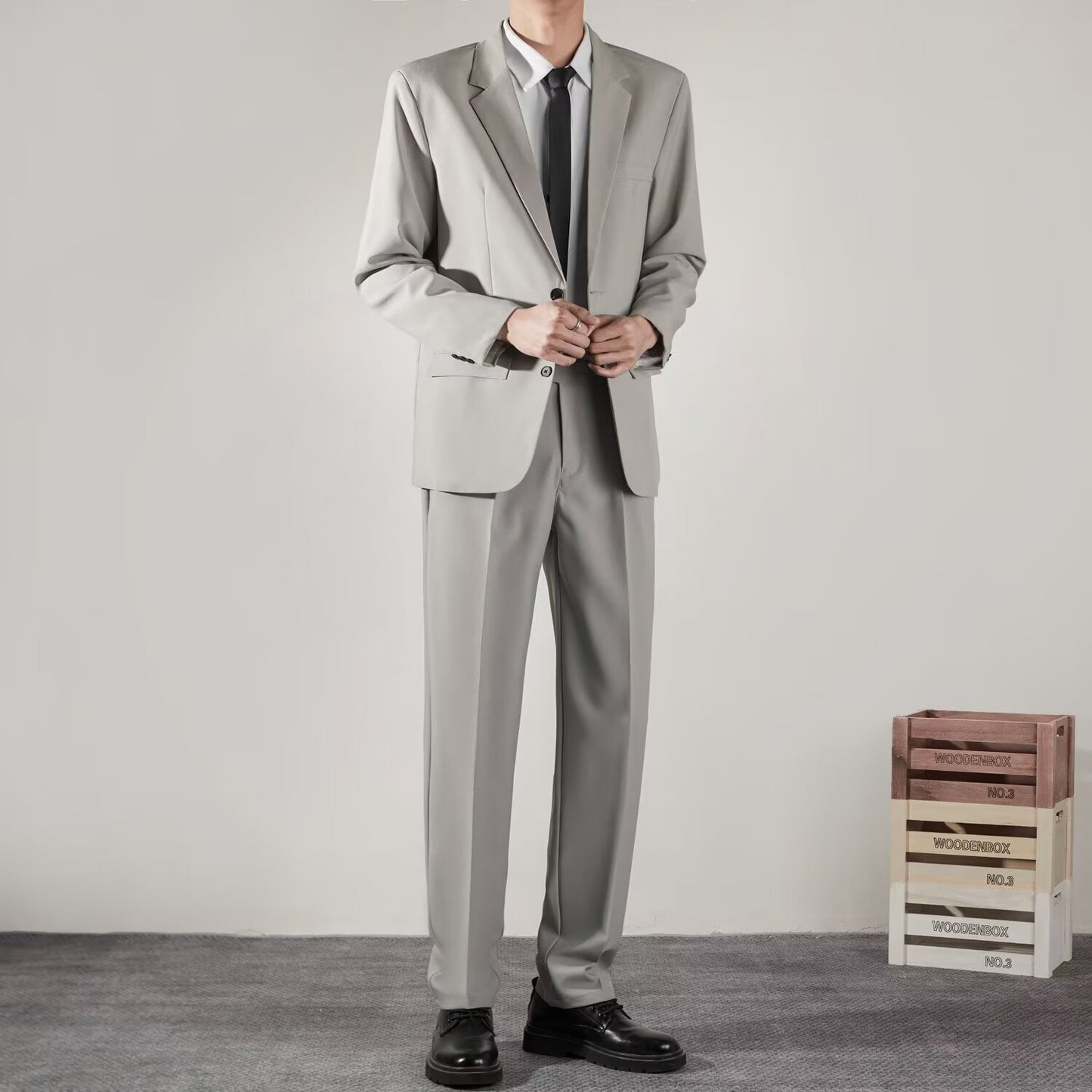 Premium Textured Grace Suit: High-End Slim Fit Trousers & Coat