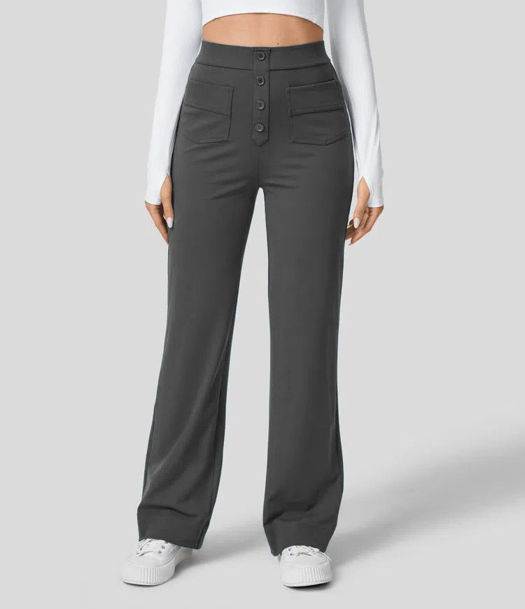 Elegant High-waisted Straight Pants for Women