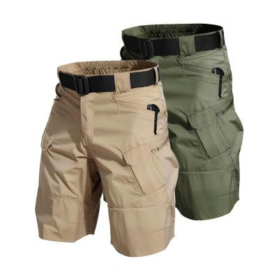 Men's Tactical Cargo Shorts with Multiple Pockets and Belt