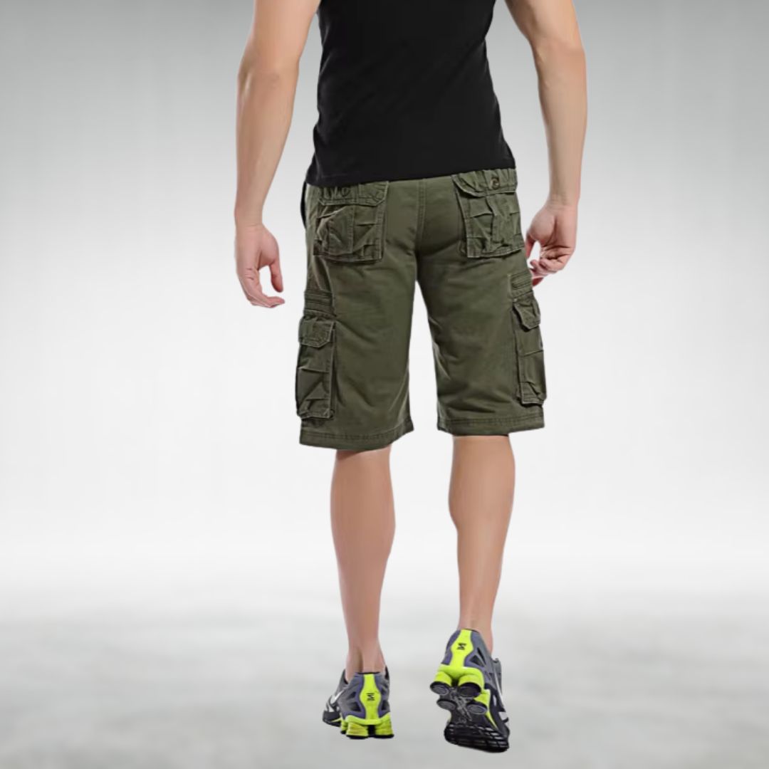 Men's Utility Cargo Shorts with Belt and Multiple Pockets