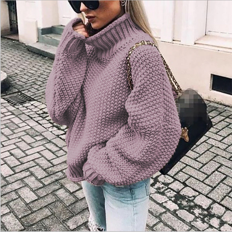 Women’s Oversized Chunky Knit Turtleneck Jumper