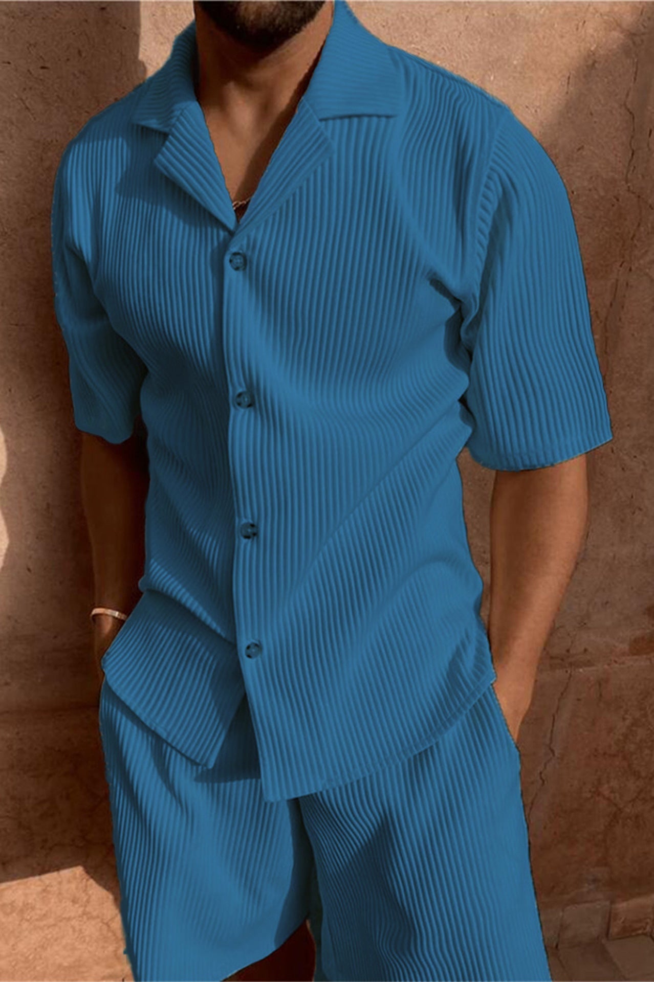 Relaxed Shirt and Shorts Set for Men