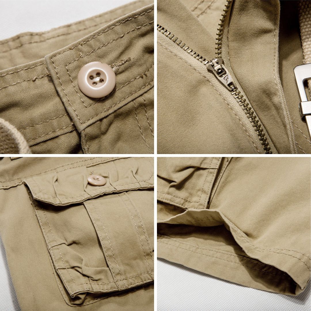 Men's Utility Cargo Shorts with Belt and Multiple Pockets