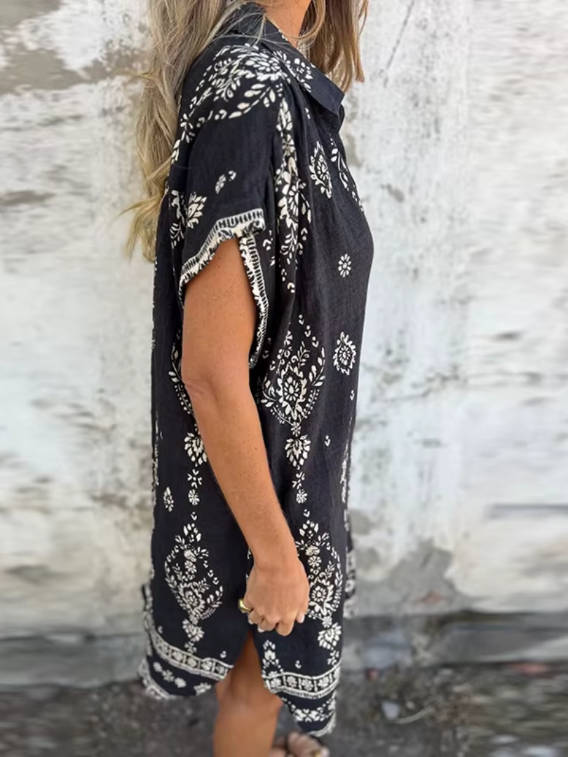 Women's Vintage Style Floral Print Summer Midi Dress