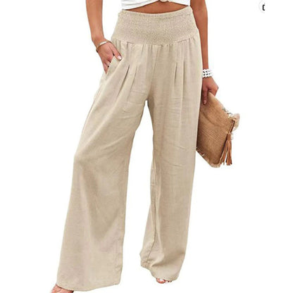 Women's Comfortable High-Waisted Pleated Pants