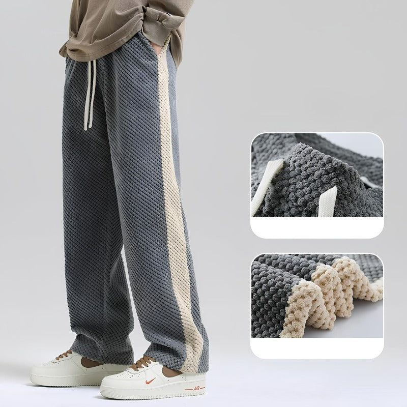 Men's Loose Fit Joggers Wide Leg Sweatpants with Side Stripe Design