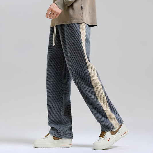 Men's Loose Fit Joggers Wide Leg Sweatpants with Side Stripe Design