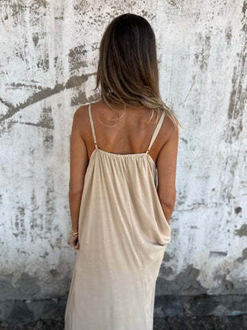 Lace Trim Slip Maxi Dress with Spaghetti Straps for Women
