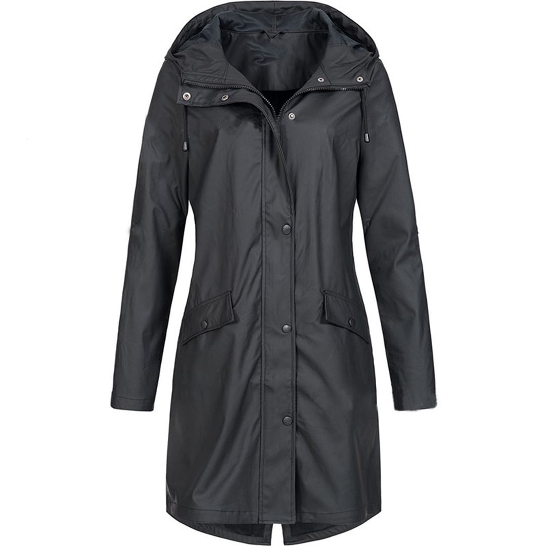 Women's Waterproof Hooded Rain Jacket with Lightweight Windproof Design