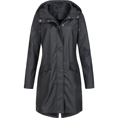 Women's Waterproof Hooded Rain Jacket with Lightweight Windproof Design