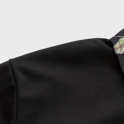 Men's Short Sleeve Polo Shirt with Printed Collar Trim