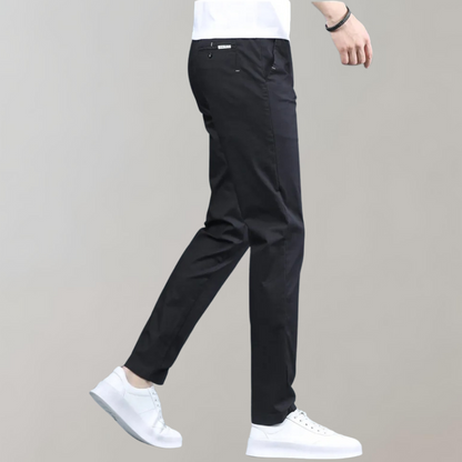Men's Slim Fit Work Trousers with Stretch Straight Leg Casual Style