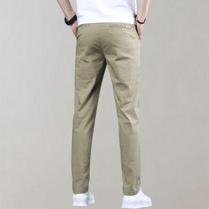 Men's Slim Fit Work Trousers with Stretch Straight Leg Casual Style