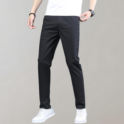 Men's Slim Fit Work Trousers with Stretch Straight Leg Casual Style