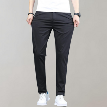 Men's Slim Fit Work Trousers with Stretch Straight Leg Casual Style