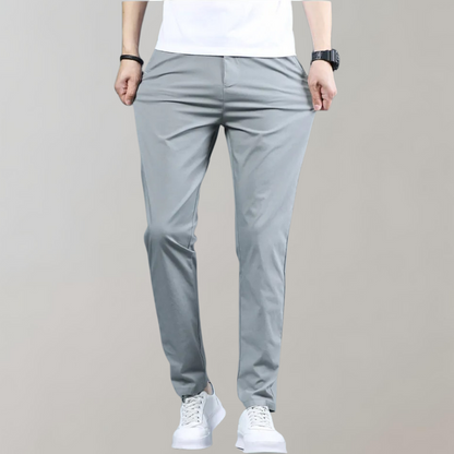Men's Slim Fit Work Trousers with Stretch Straight Leg Casual Style