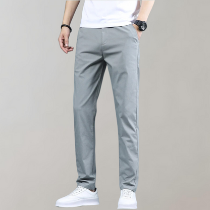 Men's Slim Fit Work Trousers with Stretch Straight Leg Casual Style