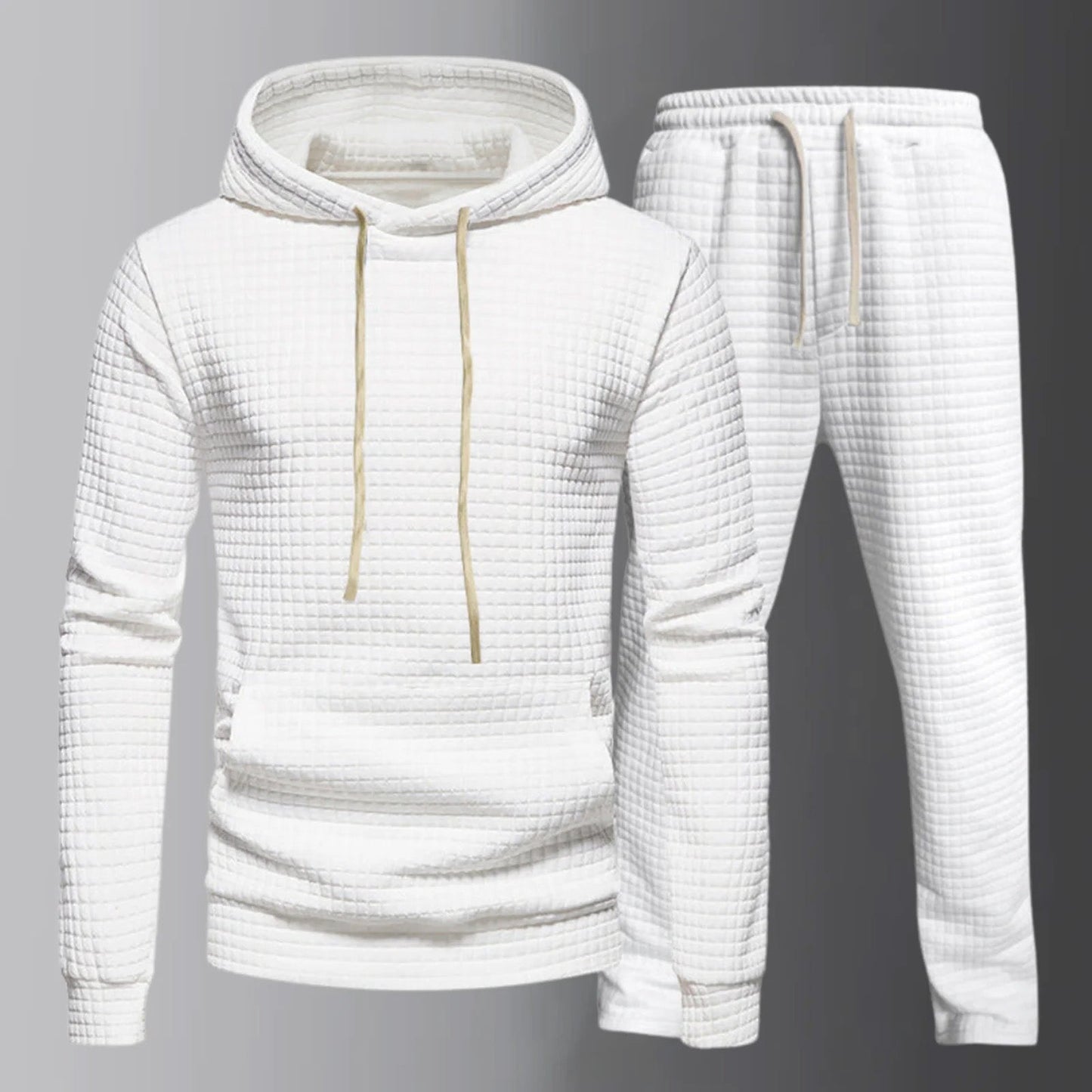 Men's Loungewear Tracksuit with Hoodie and Textured Design