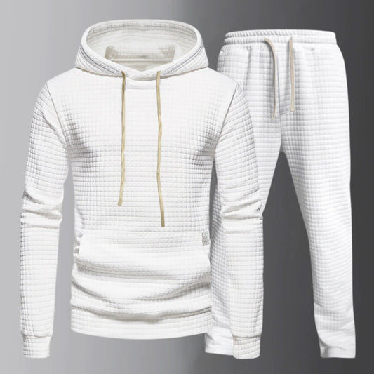 Men's Loungewear Tracksuit with Hoodie and Textured Design