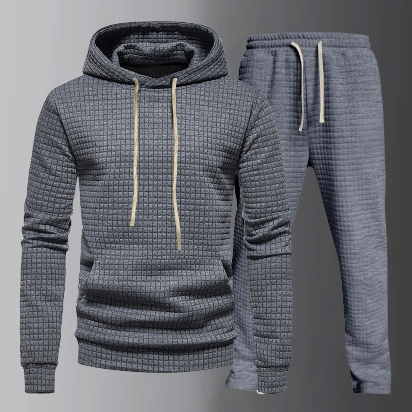 Men's Loungewear Tracksuit with Hoodie and Textured Design